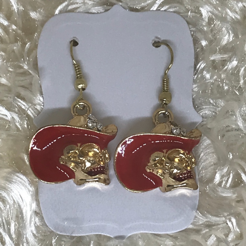 NWT {3 for $20} Skeleton skull gold dangle earring